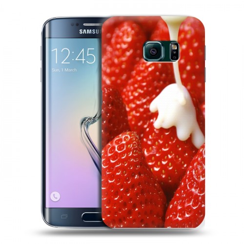 Дизайнерский силиконовый чехол для Samsung Galaxy S6 Edge Клубника