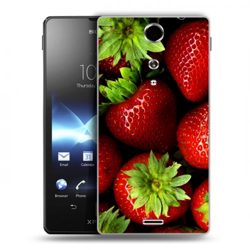 Дизайнерский пластиковый чехол для Sony Xperia TX Клубника