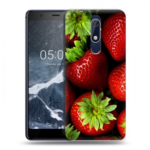 Дизайнерский пластиковый чехол для Nokia 5.1 Клубника