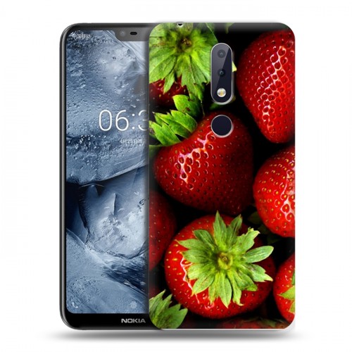 Дизайнерский пластиковый чехол для Nokia 6.1 Plus Клубника