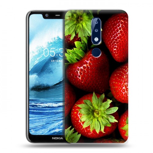 Дизайнерский пластиковый чехол для Nokia 5.1 Plus Клубника