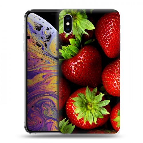 Дизайнерский силиконовый чехол для Iphone Xs Max Клубника