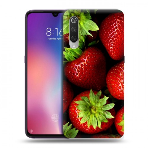 Дизайнерский силиконовый с усиленными углами чехол для Xiaomi Mi9 Клубника