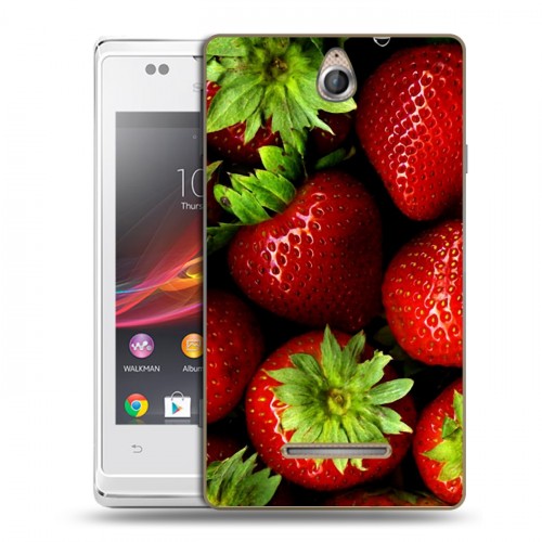 Дизайнерский пластиковый чехол для Sony Xperia E Клубника