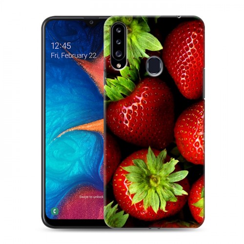 Дизайнерский пластиковый чехол для Samsung Galaxy A20s Клубника