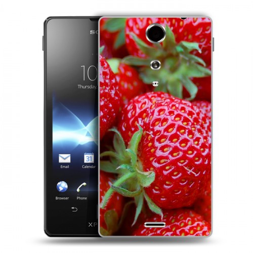 Дизайнерский пластиковый чехол для Sony Xperia TX Клубника