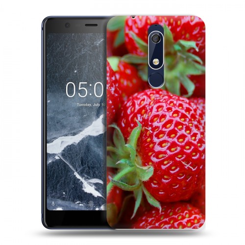 Дизайнерский пластиковый чехол для Nokia 5.1 Клубника