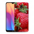 Дизайнерский силиконовый с усиленными углами чехол для Xiaomi RedMi 8A Клубника