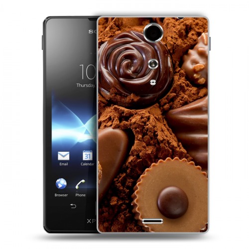 Дизайнерский пластиковый чехол для Sony Xperia TX Конфеты