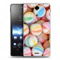 Дизайнерский пластиковый чехол для Sony Xperia TX Конфеты