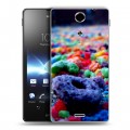 Дизайнерский пластиковый чехол для Sony Xperia TX Конфеты