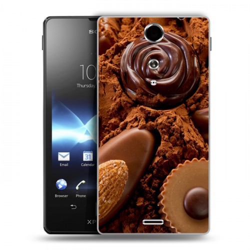 Дизайнерский пластиковый чехол для Sony Xperia TX Конфеты