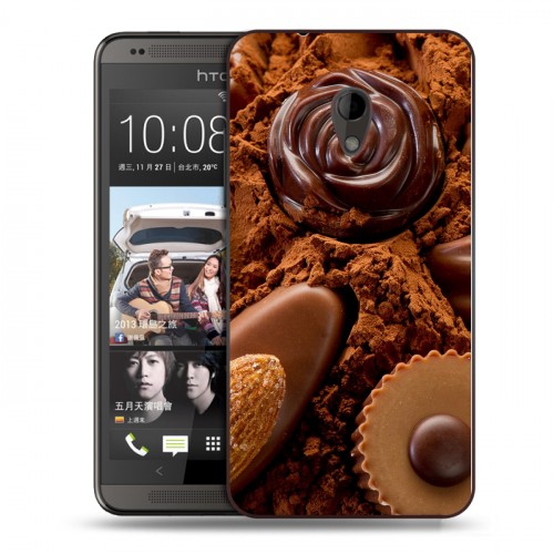 Дизайнерский пластиковый чехол для HTC Desire 700 Конфеты