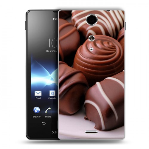 Дизайнерский пластиковый чехол для Sony Xperia TX Конфеты