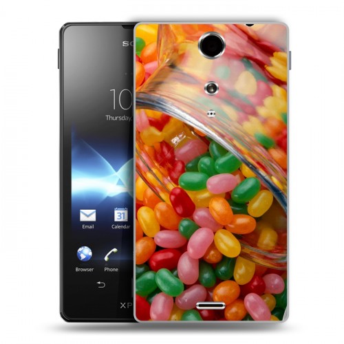 Дизайнерский пластиковый чехол для Sony Xperia TX Конфеты