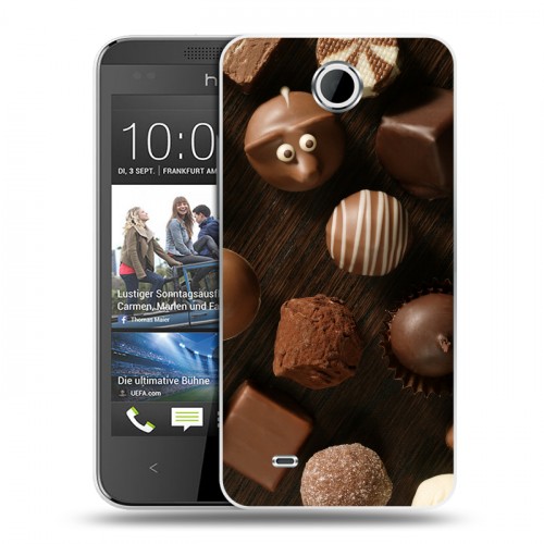 Дизайнерский силиконовый чехол для HTC Desire 300 Конфеты