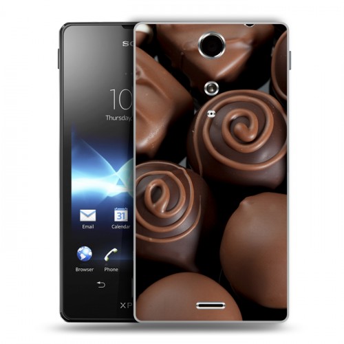 Дизайнерский пластиковый чехол для Sony Xperia TX Конфеты