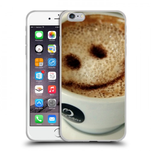 Дизайнерский силиконовый чехол для Iphone 6 Plus/6s Plus Кофе напиток