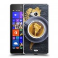 Дизайнерский пластиковый чехол для Microsoft Lumia 540 Кофе напиток