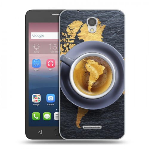 Дизайнерский силиконовый чехол для Alcatel Pop 4 Кофе напиток