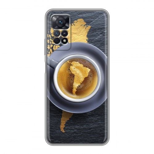 Дизайнерский силиконовый с усиленными углами чехол для Xiaomi Redmi Note 11 Pro Кофе напиток