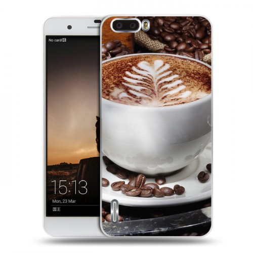 Дизайнерский силиконовый чехол для Huawei Honor 6 Plus Кофе напиток
