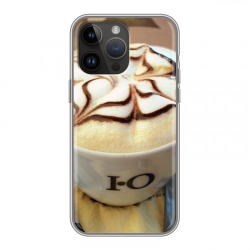 Дизайнерский силиконовый чехол для Iphone 14 Pro Max Кофе напиток