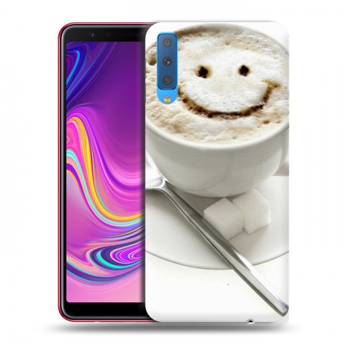 Дизайнерский силиконовый с усиленными углами чехол для Samsung Galaxy A7 (2018) Кофе напиток