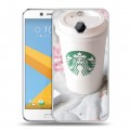 Дизайнерский пластиковый чехол для HTC 10 evo Кофе напиток