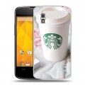 Дизайнерский пластиковый чехол для LG Google Nexus 4 Кофе напиток