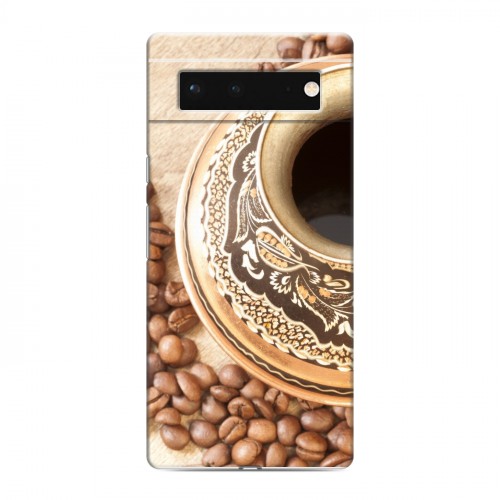 Дизайнерский силиконовый с усиленными углами чехол для Google Pixel 6 Кофе напиток