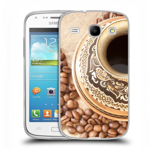 Дизайнерский силиконовый чехол для Samsung Galaxy Core Кофе напиток