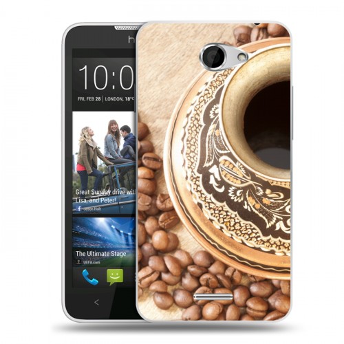 Дизайнерский пластиковый чехол для HTC Desire 516 Кофе напиток