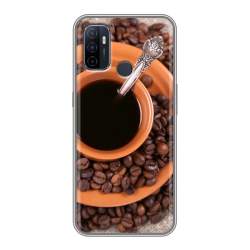 Дизайнерский силиконовый с усиленными углами чехол для OPPO A53 Кофе напиток