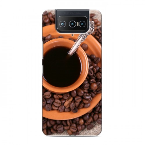 Дизайнерский силиконовый чехол для ASUS ZenFone 8 Flip Кофе напиток