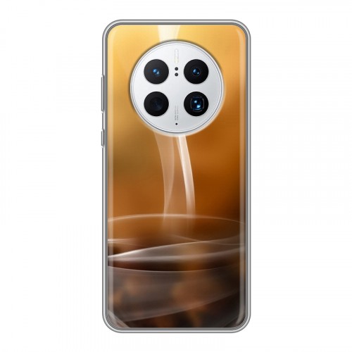 Дизайнерский силиконовый с усиленными углами чехол для Huawei Mate 50 Pro Кофе напиток