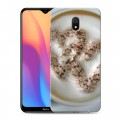 Дизайнерский силиконовый с усиленными углами чехол для Xiaomi RedMi 8A Кофе напиток