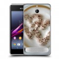 Дизайнерский силиконовый чехол для Sony Xperia E1 Кофе напиток