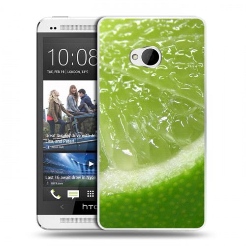 Дизайнерский пластиковый чехол для HTC One (M7) Dual SIM Лайм