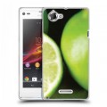 Дизайнерский пластиковый чехол для Sony Xperia L Лайм