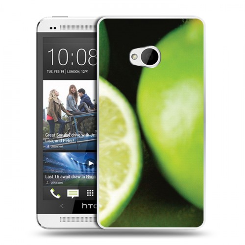 Дизайнерский пластиковый чехол для HTC One (M7) Dual SIM Лайм