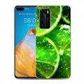 Дизайнерский силиконовый с усиленными углами чехол для Huawei P40 Лайм