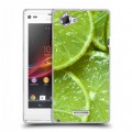 Дизайнерский пластиковый чехол для Sony Xperia L Лайм