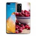 Дизайнерский пластиковый чехол для Huawei P40 Малина