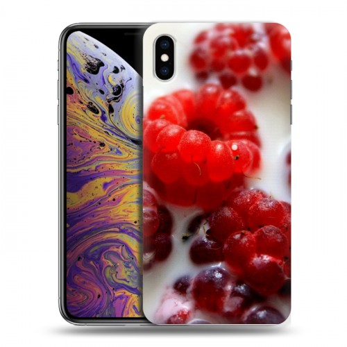 Дизайнерский силиконовый чехол для Iphone Xs Max Малина