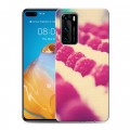 Дизайнерский силиконовый с усиленными углами чехол для Huawei P40 Малина