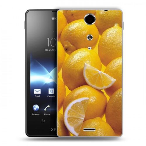 Дизайнерский пластиковый чехол для Sony Xperia TX Лимон