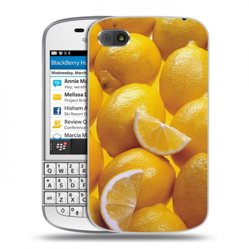 Дизайнерский пластиковый чехол для BlackBerry Q10 Лимон