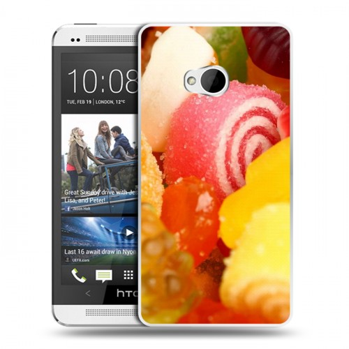 Дизайнерский пластиковый чехол для HTC One (M7) Dual SIM Мармелад