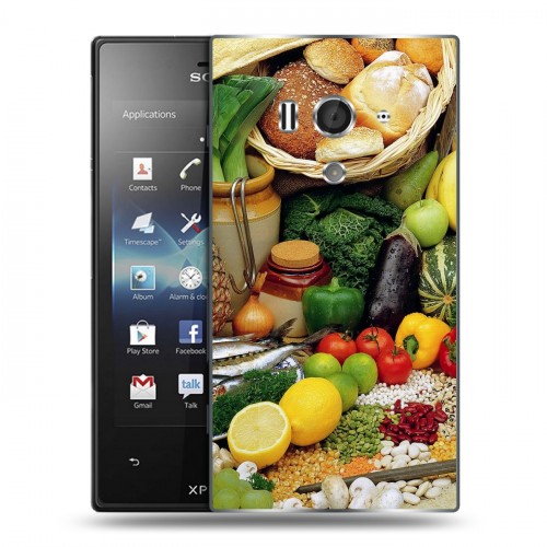 Дизайнерский пластиковый чехол для Sony Xperia acro S Овощи